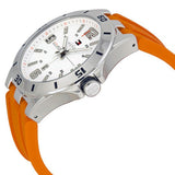 Tommy Hilfiger Analog White Dial Orange Rubber Strap Watch for Men - 1791063