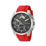 Tommy Hilfiger Decker Quartz Black Dial Red Rubber Strap Watch for Men - 1791351