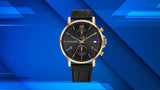 Tommy Hilfiger Daniel Black Dial Black Leather Strap Watch for Men - 1710417