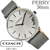 Coach Perry White Dial Grey Leather Strap Watch for Women - 14503155