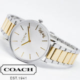 Coach Perry White Dial Two Tone Steel Strap Watch for Women - 14503347