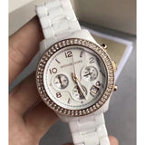 Michael Kors Ceramic White Dial White Steel Strap Watch for Women - MK5269