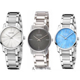 Calvin Klein City Mother of Pearl Blue Dial Silver Steel Strap Watch for Women - K2G2314X