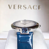 Versace Olympo Gleam White Dial Green Leather Strap Watch for Women - VAN020016