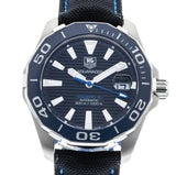 Tag Heuer Aquaracer Calibre 5 Jam Tangan Tali Nilon Hitam Dial Hitam Otomatis untuk Pria - WAY211B.FC6363