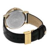 Versace Virtus Quartz Black Dial Black Leather Strap Watch for Women - VEHC00119