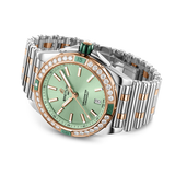 Breitling Super Chronomat Automatic 38 Diamonds Green Dial Two Tone Steel Strap Watch for Women - U17356531L1U1