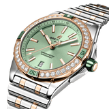 Breitling Super Chronomat Automatic 38 Diamonds Green Dial Two Tone Steel Strap Watch for Women - U17356531L1U1