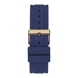 Guess Eclipse White Dial Blue Rubber Strap Watch for Women - GW0315L2