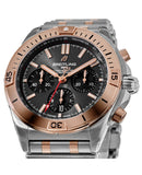 Breitling Chronomat B01 42 18K Red Gold Black Dial Two Tone Steel Strap Watch for Men - UB01341A1B1U1