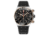 Breitling Super Chronomat B01 44 Black Dial Black Rubber Strap Watch for Men - UB0136251B1S1