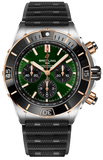 Breitling Super Chronomat B01 44 Green Dial Black Rubber Strap Watch for Men - UB0136251L1S1