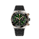 Breitling Super Chronomat B01 44 Green Dial Black Rubber Strap Watch for Men - UB0136251L1S1