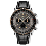 Breitling Navitimer B01 Chronograph 46 Grey Dial Black Leather Strap Watch for Men - UB01371A1B1P1