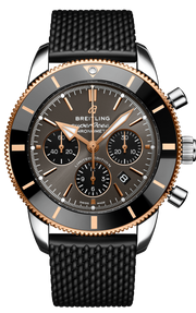 Breitling Superocean Heritage B01 Chronograph 44 Black Dial Black Mesh Bracelet Watch for Men - UB01621A1M1S1