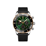 Breitling Superocean Heritage B01 Chronograph 44 Limited Edition Green Dial Black Mesh Bracelet Watch for Women - UB01622A1L1S1