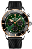 Breitling Superocean Heritage B01 Chronograph 44 Limited Edition Green Dial Black Mesh Bracelet Watch for Women - UB01622A1L1S1