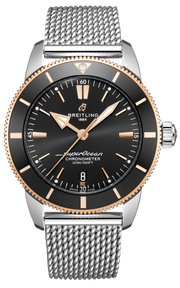 Breitling Superocean Heritage B20 Automatic 44 Black Dial Silver Mesh Bracelet Watch for Men - UB2030121B1A1