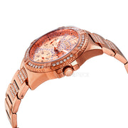 Guess Frontier Diamonds Rose Gold Dial Rose Gold Steel Strap Watch For Women - W1156L3