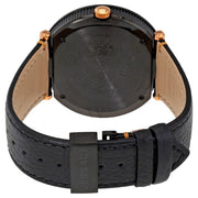 Versace V Metal Icon Black Dial Black Leather Strap Watch For Men - VQL020015