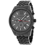 Michael Kors Lexington Chronograph Black Dial Black Steel Strap Watch for Men - MK8320