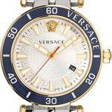 Versace Greca Sport Quartz White Dial Two Tone Steel Strap Watch For Men - VEZ300521