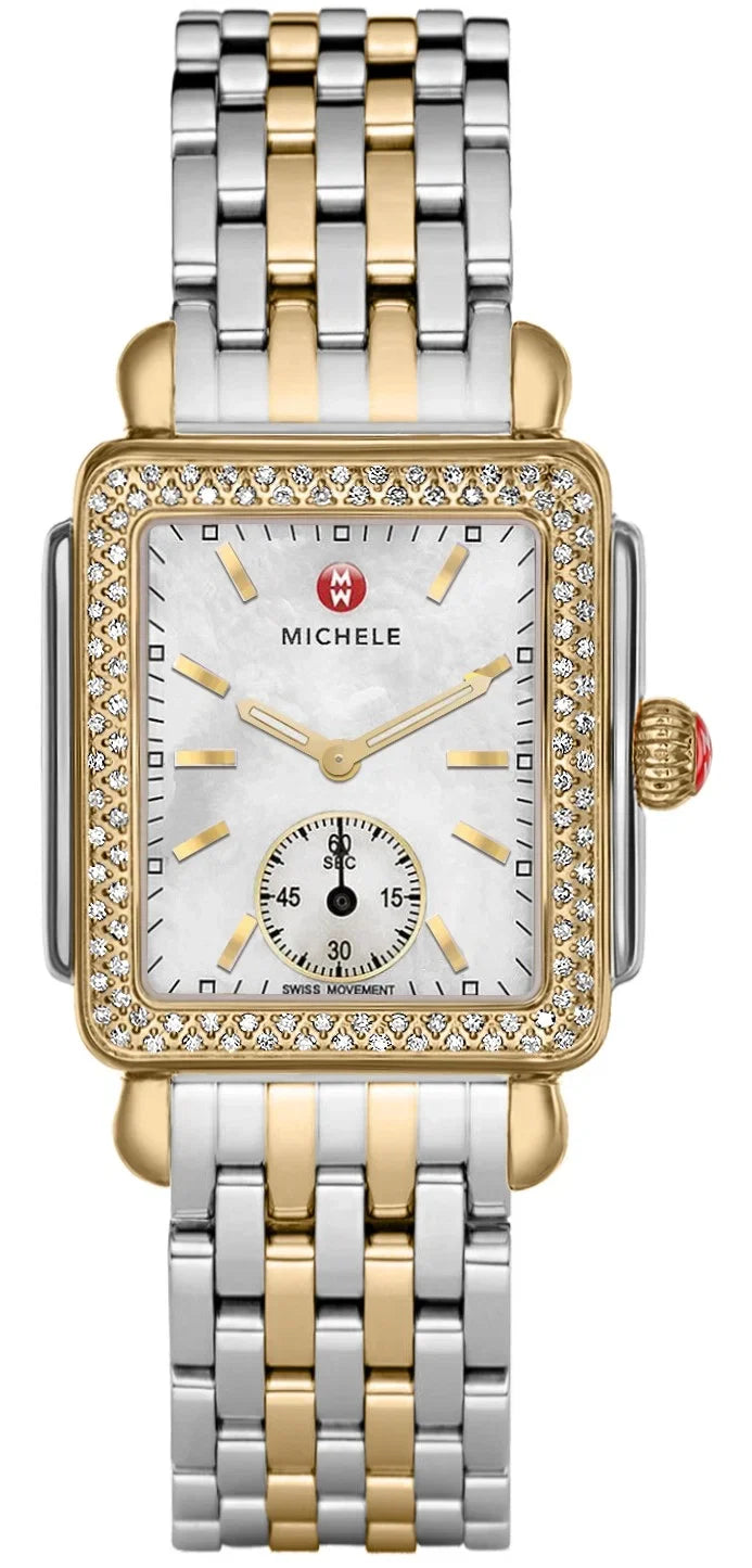 Michele Deco Mother of Pearl Dial Two Tone Steel Strap Watch For Women - MWW06V000023