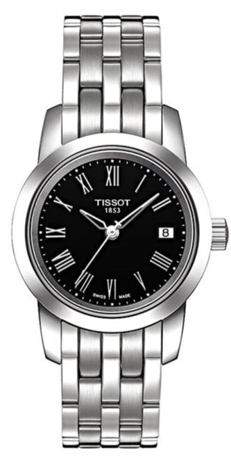 Tissot T Classic Dream Black Dial Silver Steel Strap Watch for Men