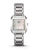 Tissot T Wave Diamonds Mother of Pearl Dial Silver Steel Strap Watch for Women - T02.1.285.74