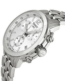 Tissot PRC 200 Chronograph Quartz Silver Dial Silver Steel Strap Jam Tangan Untuk Pria - T055.417.11.037.00