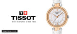 Jam Tangan Tissot T Lady Flamingo Mother of Pearl White Dial White Leather Strap Untuk Wanita - T094.210.26.111.01