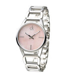 Calvin Klein Stately Pink Mother of Pearl Dial Silver Steel Strap Watch for Women - K3G2312E