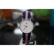 Daniel Wellington Classy Winchester White Dial Two Tone NATO Strap Watch For Women - DW00100073