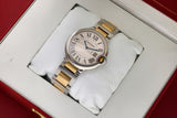 Cartier Ballon Bleu Silver Dial Two Tone Steel Strap Watch for Unisex Watch - W69008Z3