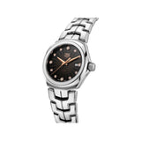 Tag Heuer Link Quartz Black Dial Silver Steel Strap Watch for Women - WBC131F.BA0649