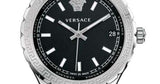 Versace Hellenyium Black Dial Silver Steel Strap Watch for Women - V12020015