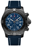 Breitling Super Avenger Chronograph 48 Night Mission Blue Dial Blue Leather Strap Watch for Men - V13375101C1X2