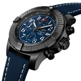 Breitling Super Avenger Chronograph 48 Night Mission Blue Dial Blue Leather Strap Watch for Men - V13375101C1X2