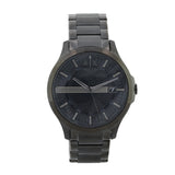 Armani Exchange Hampton Chronograph Black Dial Black Steel Strap Watch For Men - AX2104