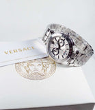 Versace Aion Chronograph White Dial Silver Steel Strap Watch for Men - VBR040017