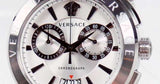 Versace Aion Chronograph Quartz White Dial Silver Steel Strap Watch for Men - VBR040017