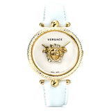 Versace Palazzo Empire White Dial White Leather Strap Watch for Women - VCO040017