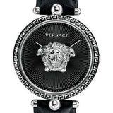 Versace Palazzo Empire Black Dial Black Leather Strap Watch for Women - VCO060017