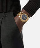 Versace Greca Action Chronograph Black Dial Gold Steel Strap Watch For Men - VE3J00622