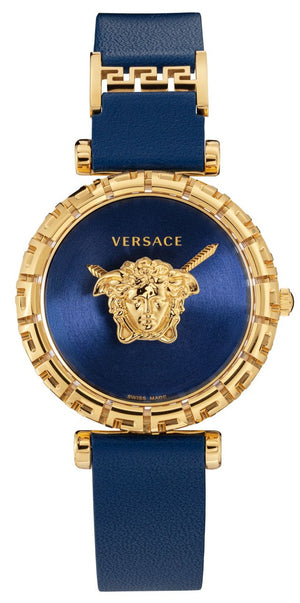 Versace Palazzo Empire Greca Quartz Blue Dial Blue Leather Strap Watch for Women - VEDV00219