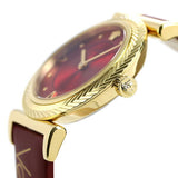 Versace V-Motif Red Dial Red Leather Strap Watch for Women - VERE00418