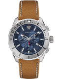 Versace Casual Chronograph Blue Dial Brown Leather Strap Watch for Men - VERG002-18