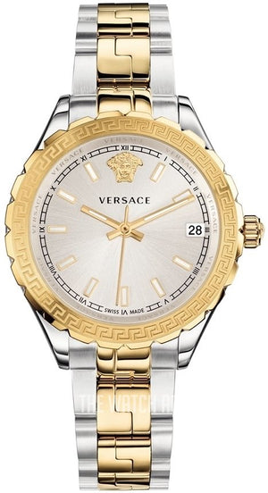 Versace Hellenyium Silver Dial Two Tone Steel Strap Watch for Women - V12030015