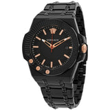 Versace Chain Reaction Quartz Black Dial Black Steel Strap Watch for Men - VEDY00719