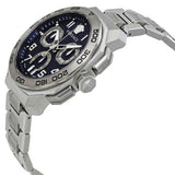 Versace Dylos Chronograph Blue Dial Silver Steel Strap Watch for Men - VQC090016